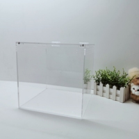 Vitrine acrylique transparente avec Base noire comptoir boîte organisateur support Riser anti-poussière protéger vitrine pour jouets à collectionner