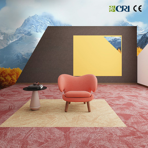 Dalles de moquette personnalisées pour hôtels, vente en gros, revêtement de <span class=keywords><strong>sol</strong></span> en nylon, <span class=keywords><strong>isolation</strong></span> acoustique, motifs design, écologiques, verts, OEM ODM - Product Image 2
