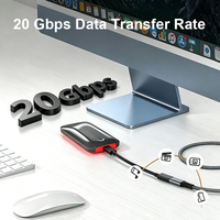 Cable de Extensión ULT-unite OEM Todo en Uno en Forma de L, USB-C a USB-C, 20 Gbps, 100 W, Carga Rápida, 4K, Tipo C, Cable de Datos