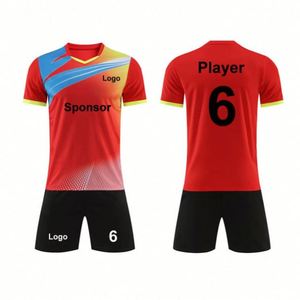 เสื้อฟุตบอลสีน้ำเงินเข้มผสมชมพูขายดีปี 2026 ผ้าโพลีเอสเตอร์ 100% รับสกรีนโลโก้ ชุดฟุตบอลไซส์ใหญ่พิเศษ - Product Image 4
