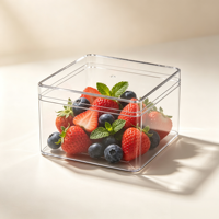Conteneur à gâteau carré en plastique PS transparent jetable, emballage alimentaire recyclable pour le stockage du pain, des gâteaux et des biscuits