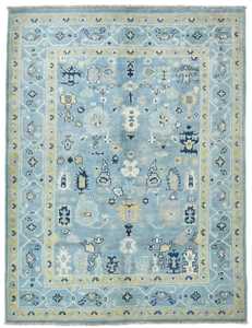 Bleu Kazak Oushak fait à la main 4X6 pi tapis moderne Floral Oriental tapis classique Rectangle taille personnalisable pour voyage prière pique-nique - Product Image 3