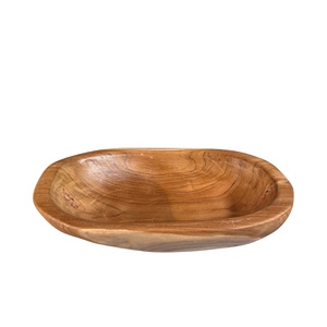 Service de table en bois d'Indonésie, table de cuisine en teck massif, vaisselle rustique, équipement de pendaison de crémaillère, bol en bois, cuisine - Product Image 5