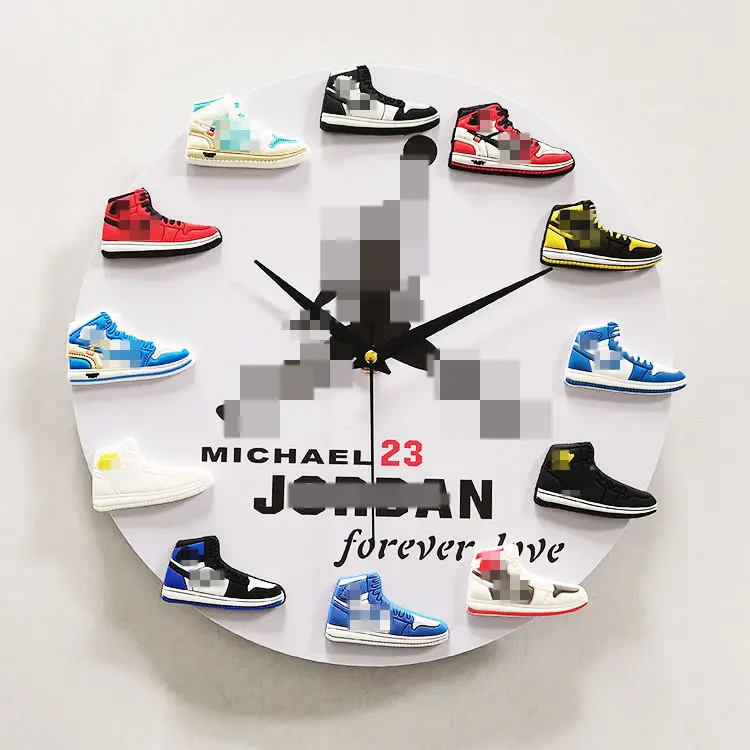 gift wholesale unique clock wall home decor diy 3d AJ shoes dunk MINI sneaker wall clocks