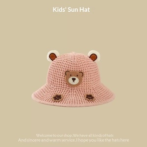 Sombrero de Sol Transpirable para Niños, Sombrero de <span class=keywords><strong>Pescador</strong></span> con Orejas de Oso, para Niños y Niñas, con Ala Ancha, Tejido, Protección Solar, con Divertido Patrón 3D - Product Image 4
