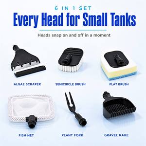 Small aquarium algae scraper with long handle, corner-free <b>brush</b> for cleaning and scrubbing plants and algae - Product Image 4