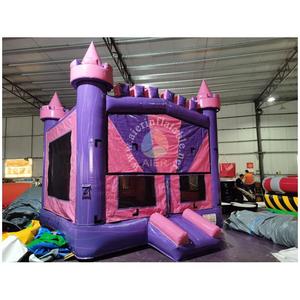 Castillo Inflable Morado y Rosa con Techo Crenulado, de Grado Comercial, para Niños, para Fiestas de Cumpleaños y Eventos al Aire Libre - Product Image 4