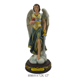 Nouvelle statue d'archange Gabriel en résine personnalisable de 30 cm, or blanc, divin bébé Jésus, Vierge <span class=keywords><strong>Marie</strong></span>, objet de collection catholique - Product Image 4