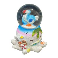 Usine Logo Personnalisé Résine Océan Plage Animal Globe D'eau Lézard Dauphins Dodo Maurice Maldives Bahamas Souvenir Boule À Neige
