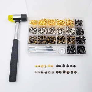Juego de Herramientas <span class=keywords><strong>para</strong></span> Remaches, Uso Conveniente en Proyectos de Bricolaje, <span class=keywords><strong>Remache</strong></span> Plano <span class=keywords><strong>para</strong></span> Correas de Bolsos y Cinturones de Cuero - Product Image 5