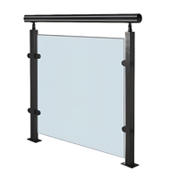 Kalaishi Pulverbeschichtete Gartentreppengeländer-Pfosten aus Premium-Aluminiumlegierung mit Glasbalustrade