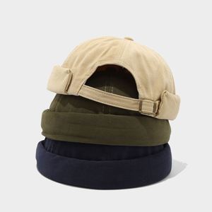 Casquette de baseball rétro japonaise Hip-Hop Yuppie, couleur unie vintage, style melon, fermeture arrière sportive à boucle métallique, sans visière, pour le sport - Product Image 2