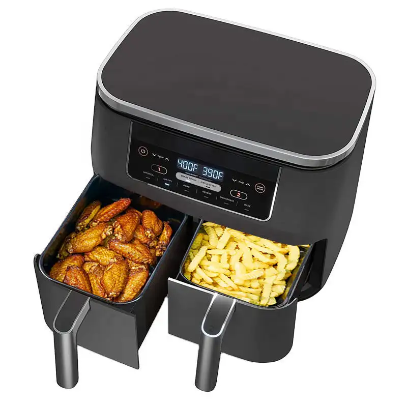 Haushalts 9L Touchscreen Doppel-Luft fritte use Elektrische Fritte use Ofen Smart Air Fryers mit 2 unabhängigen Körben
