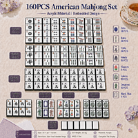 Tuiles de mahjong personnalisées XCL, 160 pièces, jeu de mahjong en acrylique, design personnalisé avec logo et motif, jeu américain