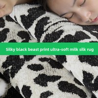 Tapis tissé Wilton rayé noir pour salon, luxe léger, haut de gamme, antibactérien, sans formaldéhyde, imprimé léopard vintage