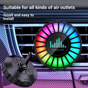 Xe gắn cửa thoát khí hương liệu nhịp điệu ánh sáng nước hoa hương thơm bảy màu mát mẻ đón <span class=keywords><strong>Led</strong></span> điều khiển âm thanh ánh sáng xung quanh - Product Image 1