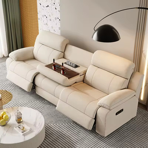 Sofá Eléctrico Moderno Reclinable, Sofá Esquinero Inteligente en Forma de L, Conjunto de Sofá de Tela Extensible con Base Metálica Multifuncional para Sala de Estar - Product Image 1
