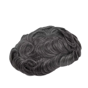Prêt à Expédier Livraison Rapide Confortable Toupet en Cheveux Indiens 100% avec Peau <span class=keywords><strong>Auto</strong></span>-Adhésive Naturelle pour Hommes Chauve - Product Image 6