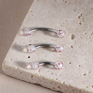 Bijoux de <span class=keywords><strong>piercing</strong></span> pour sourcils en acier inoxydable argenté, acrylique transparent, double tête, barre à billes, <span class=keywords><strong>piercing</strong></span> Daith Conch - Product Image 3