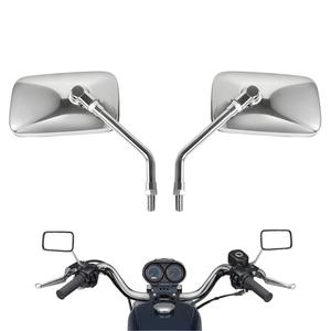 Rétroviseurs latéraux universels chromés pour moto, boulons de 10 mm, pour Harley Kawasaki Suzuki Aprilia Street Bike Cruiser - Product Image 1