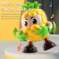 Jouet robot ananas parlant et dansant en plastique personnalisé, lumières, musique, enregistrement vocal, interactif, fonctionne sur piles, éducation précoce