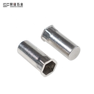 Écrou à riveter aveugle à tête réduite, corps hexagonal en D, extrémité fermée, haute résistance, <span class=keywords><strong>inox</strong></span> non revêtu, pour armoire anti-poussière - Product Image 2