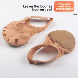 Chaussures de danse à semelle souple pour la danse moderne et la danse du ventre, chaussures à bout ouvert et demi-semelle pour la protection des pieds <span class=keywords><strong>nus</strong></span> - Product Image 1
