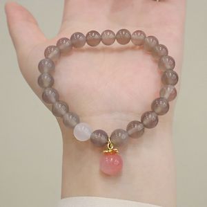 Graues Kristallarmband im Ethno-Stil, Modetrend, auffälliges Accessoire, Kürbis-Lotus-Samen-Anhänger, Handschmuck - Product Image 5