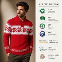 Pull tricoté épais pour homme, motif de Noël, personnalisé ODM/OEM - 100 % coton, séchage rapide, anti-plis, anti-rétrécissement