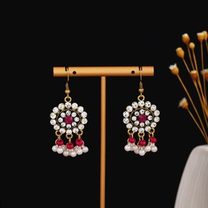 Wholesale Women's European-American Retro Ethnic Color <b>Tassel</b> Alloy <b>Earrings</b> LP Brand Bohemian Luxury Fashionable Ear Dangles - Product Image 5