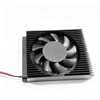 Module de dissipateur thermique en aluminium anodisé noir avec ventilateur de refroidissement actif pour petit processeur, GPU, puce graphique, appareil embarqué, OEM