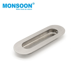 Kitchen Cupboard Cabinet Closet <b>Handle</b> Stainless Steel Oval Edge Concealed <b>Door</b> <b>Pull</b> Furniture <b>Handles</b> for Cabinet Closet - Product Image 1