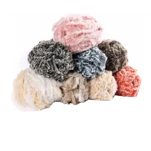Bioserica Era Abundant stock 100% polyester fluffy feather faux fur fancy hand knitting crotchet yarn for socks knitted wholesale