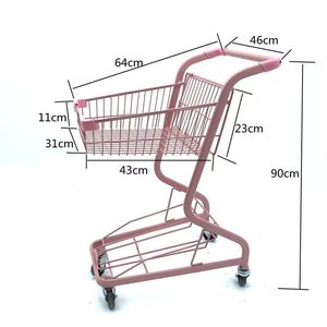 <strong>Double</strong> <strong>Layer</strong> Multi-Size Customizable Supermarket Warehouse Grocery Store Trolley With Plastic Basket - Product Image 2
