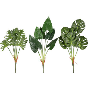Hojas Artificiales de Monstera Deliciosa Qihao, Paquete de Varias Piezas, Alta Simulación, Decoración Interior, Planta Bonsái Verde - Product Image 5