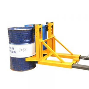 Forklift mounted drum lifter attachment for safe handling lifting and <b>transport</b> of steel oil drums - Product Image 1