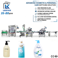 Ligne de production de remplissage automatique de gel douche, savon liquide, flacon de savon, machine à piston servo, solution clé en main pour usine