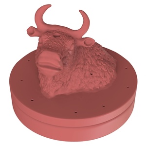 Brûleur d'encens en céramique fabriqué à la main personnalisé porcelaine taureau buste figure zodiaque astrologie porte-cône pour <span class=keywords><strong>Horoscope</strong></span> décor - Product Image 1