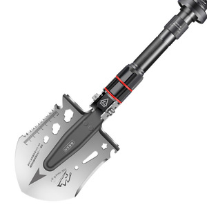 Pelle multifonction Hannah pour extérieur, 13,5 pouces, en acier au manganèse, pliable, pour situations d'urgence, camping, poignée en D, qualité industrielle - Product Image 1