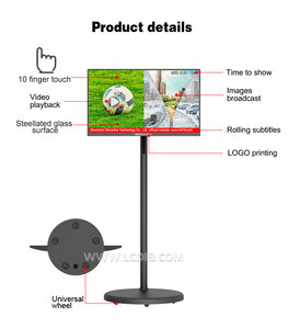 IPS di chuyển pin-<span class=keywords><strong>Powered</strong></span> tầng màn hình cảm ứng kiosk 21.5 23.8 27 32 inch Thông Minh Kỹ thuật số biển TV màn hình cảm ứng chơi game màn hình - Product Image 6