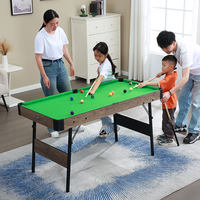 Table de billard pliable en bois massif pour usage domestique, sans installation requise, table multifonctionnelle 3-en-1 pour enfants