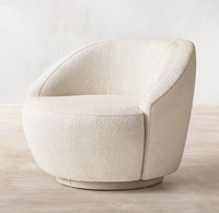 Chaise de salon moderne en gros, mobilier de maison, chaise de loisirs personnalisable, chaise pivotante LECCO à un siège pour bureau à domicile et chambre