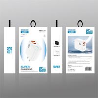Cargador Rápido USB Tipo C PD de 65W con 2 Puertos, Enchufe EU/US, Cargador de Pared USB-C para Teléfono Móvil