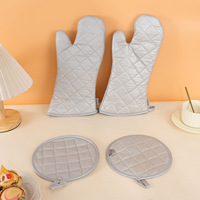 Coton enduit d'argent cuisine isolation thermique ustensile poignée four gant et maniques