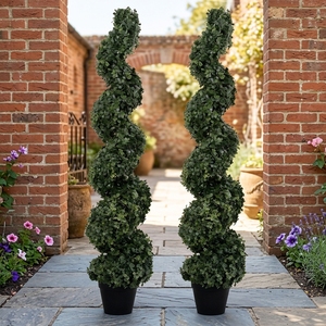 Albero Topiario Artificiale a Spirale Resistente ai Raggi UV in Vaso per Uso Interno ed Esterno, Decorazione Economica per Giardino e Ingresso - Product Image 1