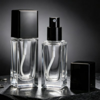 Flacon de parfum carré, vaporisateur, flacon de parfum transparent, haut de gamme, portable, format voyage, flacon multi-usages