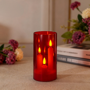 <span class=keywords><strong>Bougie</strong></span> pilier <span class=keywords><strong>LED</strong></span> à piles en plastique blanc chaud de style européen, <span class=keywords><strong>flamme</strong></span> 3D, 5,5 cm, décoration de table pour mariage, anniversaire, fête - Product Image 6