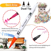Yihuale — stylo marqueur à double pointe, 120 couleurs, pour croquis, lettrage, aquarelle, stylo de dessin avec fininer