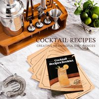 Ensemble de shakers à cocktails personnalisés avec logo Boston, boîte cadeau, support en bambou, outils de bar en acier inoxydable - Écologique et compatible lave-vaisselle
