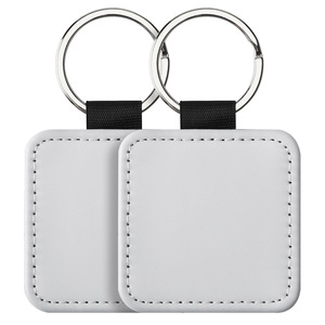 Wholesale PU Litchi Pattern Keychain DIY Sublimation Blank for Christmas Gifts & <b>Souvenirs</b> - Product Image 4